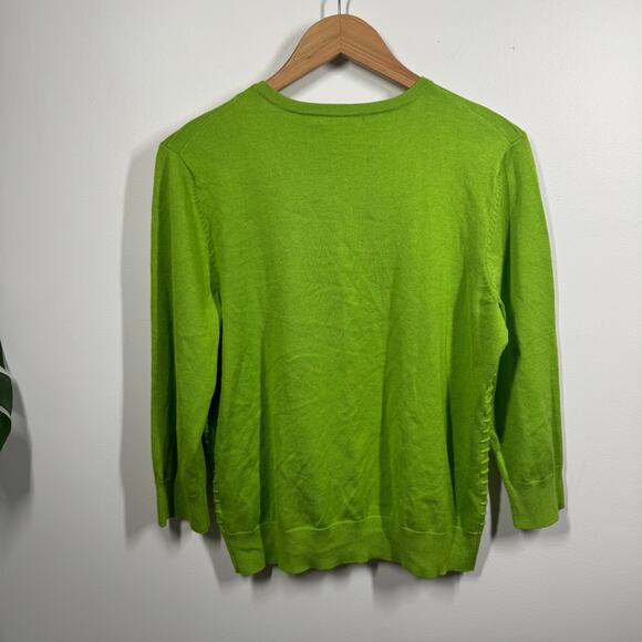 Cable & Gabe Sweater Women L Green Cardigan Button Up Cottage Fall Transition - Picture 2 of 6